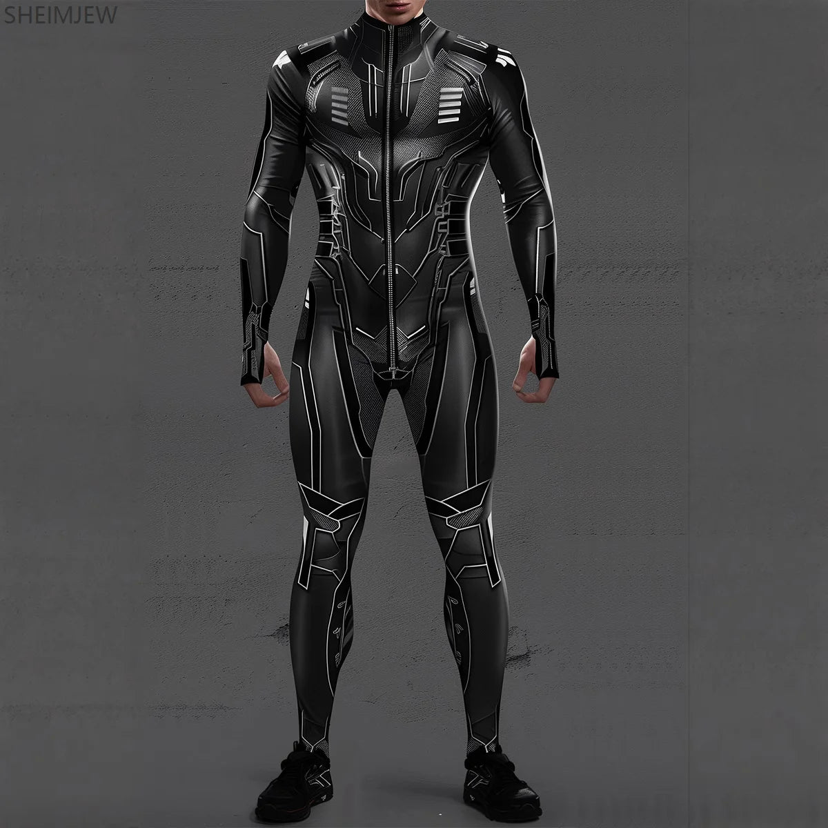 Cyber Mechanical Bodysuit Men's Halloween Punk Cosplay Costume Carnival Party Festival Stage Performance Anime Robot Bodysuit