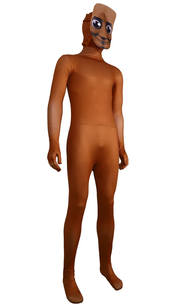 Game Tung Tung Tung Sahur Cosplay Bodysuit Kids Adults Italian Brain Character Halloween Costume Stage Performance Jumpsuit Mask