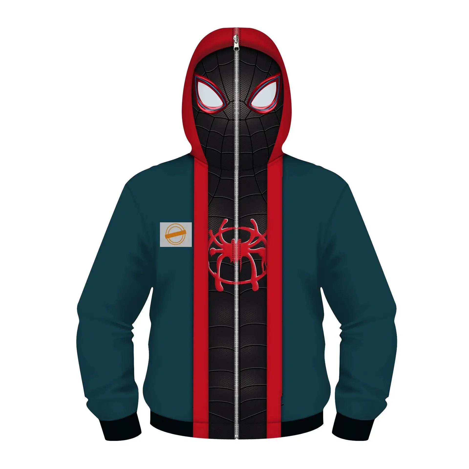 Anime Spiderman /Iron Man Full Zipper Hoodies Cosplay Costume Kids Boys Girls Superhero Cartoon Print Hooded Sweatshirts Outwear