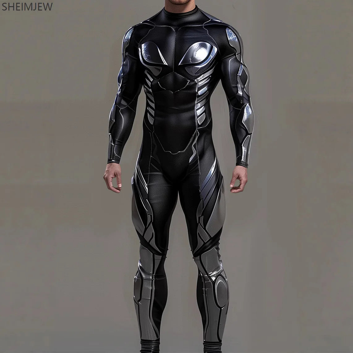 Cyber Mechanical Bodysuit Men's Halloween Punk Cosplay Costume Carnival Party Festival Stage Performance Anime Robot Bodysuit