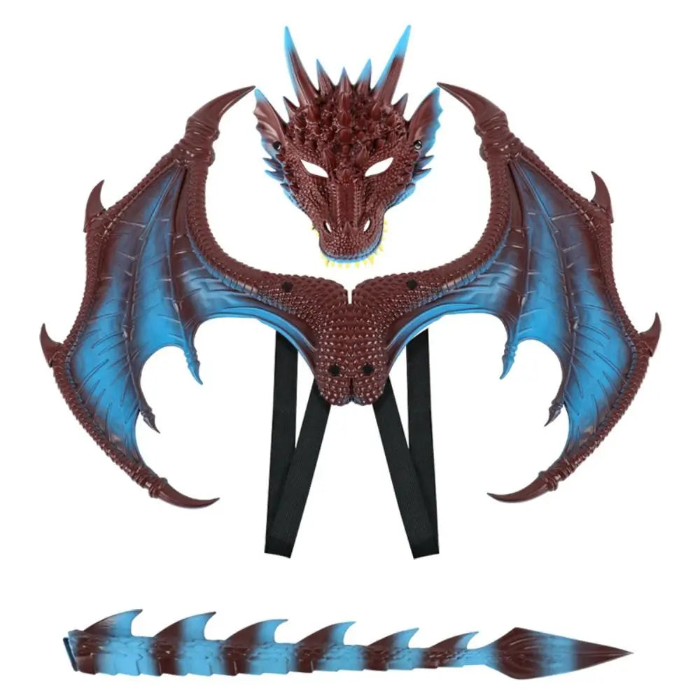 Cosplay Dragon Wing Tail Mask Set Role Playing Anime Halloween Ultra Light Dragon Set Dress Up Animal Halloween Costumes Party