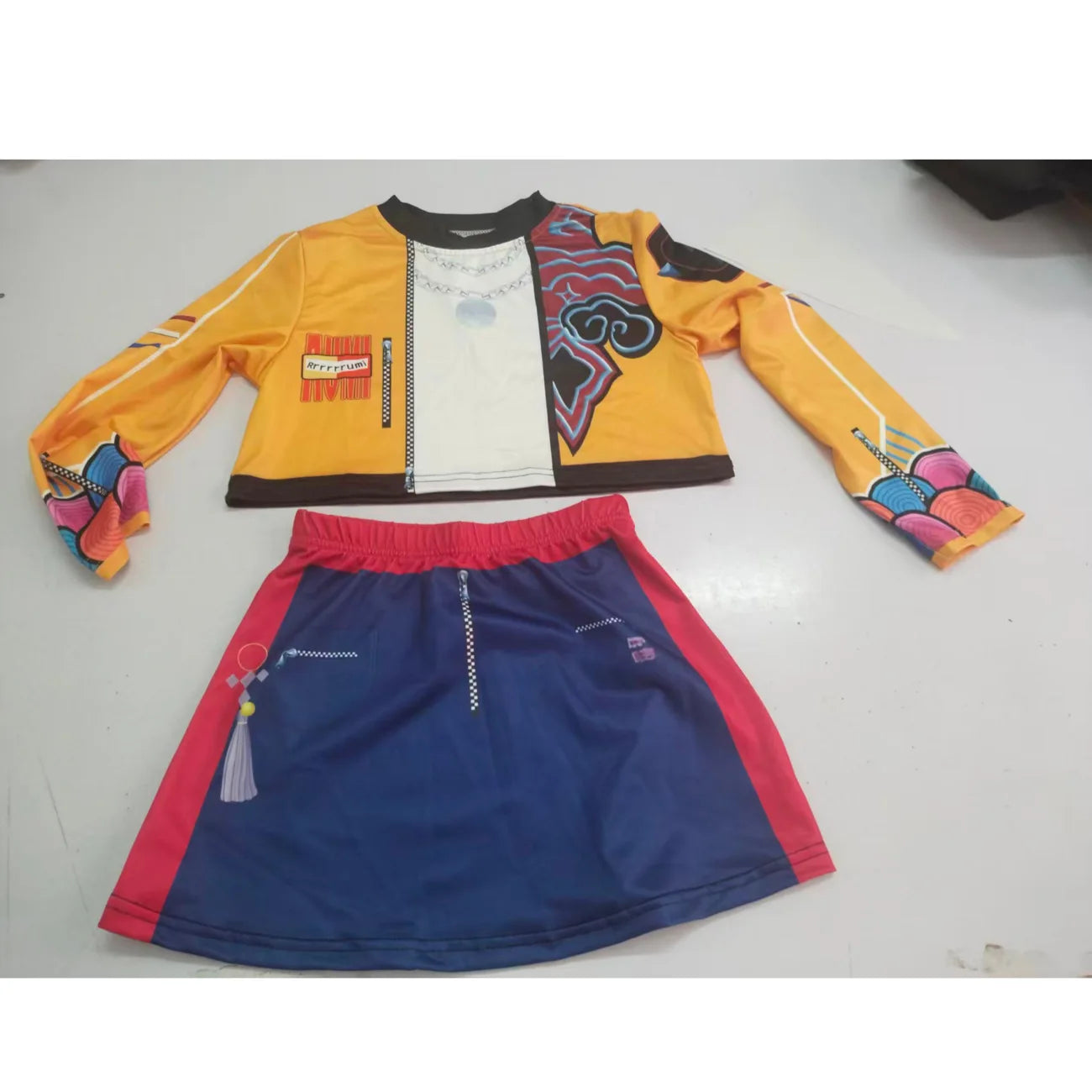 Children's Skirt Sets Kpop Demon Hunters Girls Halloween Christmas Party Rumi Carnival Cosplay Costume Suits Balloon Sword Free