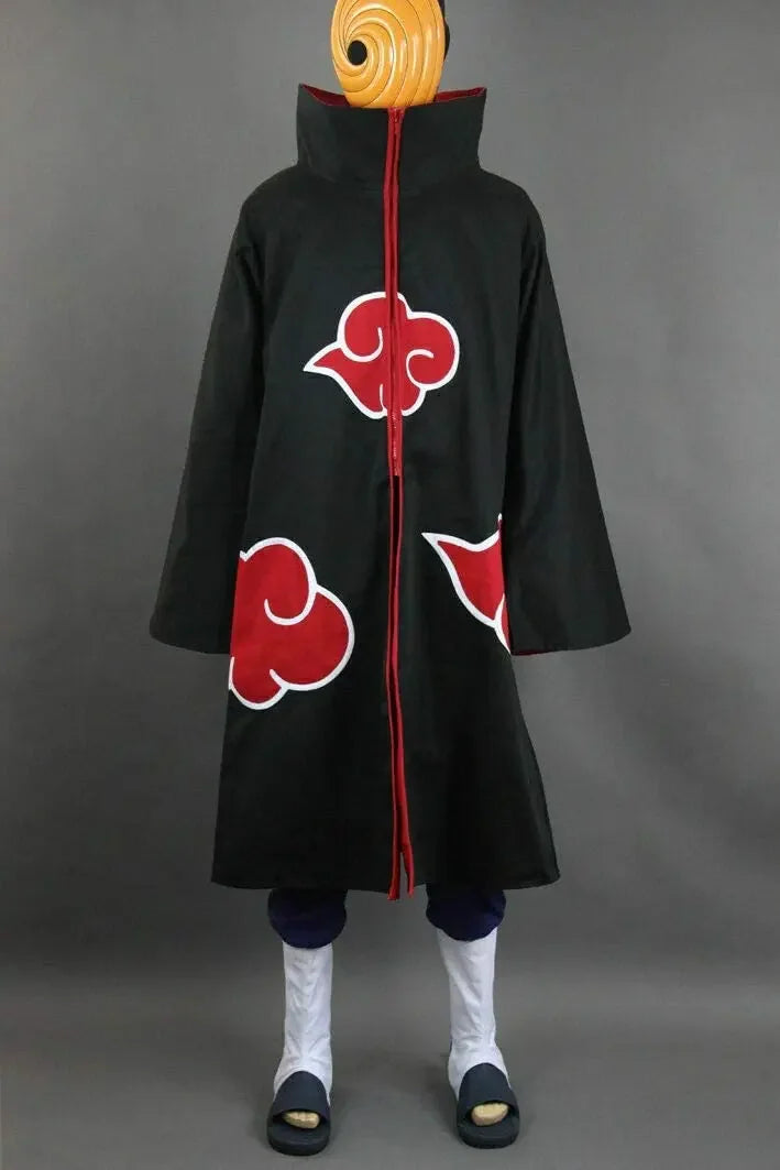 4 Pcs Naruto Costume Akatsuki Cloak Cosplay Sasuke Uchiha Cape Cosplay Itachi Clothing Cosplay costume 2pcs/Pair Colored Lenses