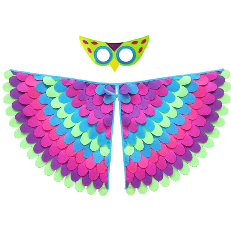 Halloween Costume for Kids Owl Bird Wing with Mask Haloween Costume Boy Girls Fancy Animal Outfit Night Toddler New Gifts Child