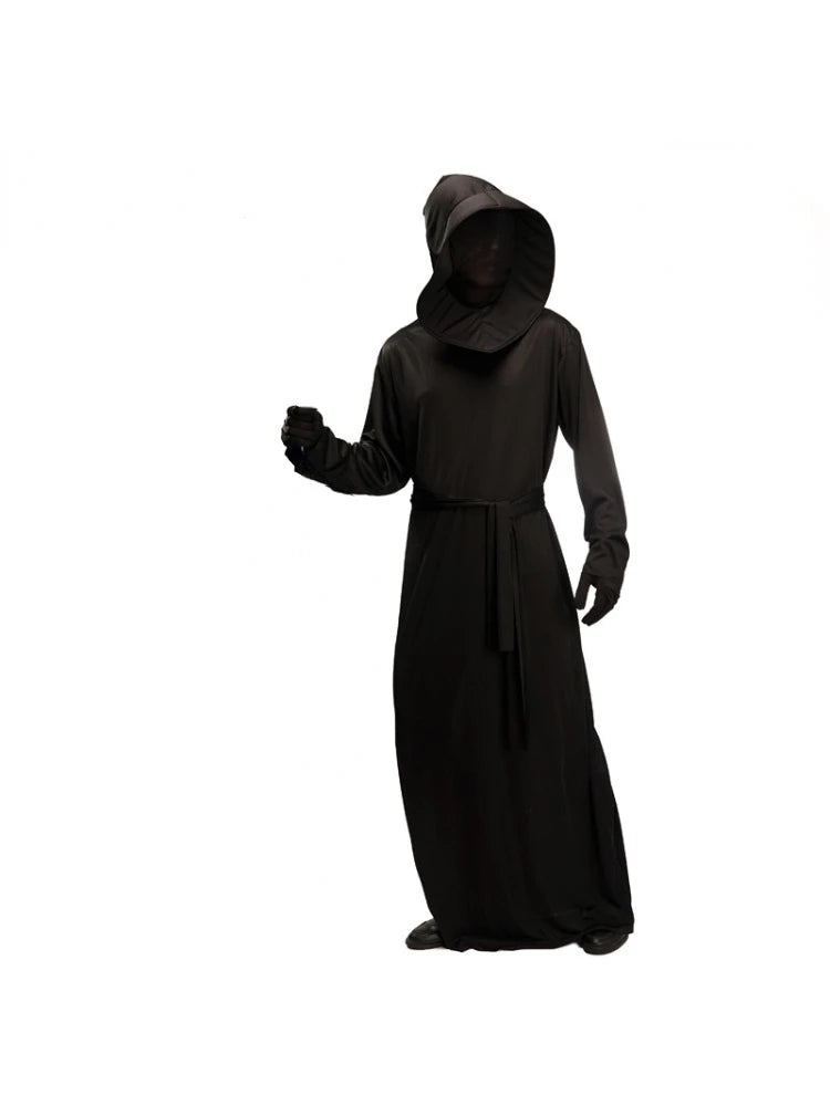 Halloween Cosplay Costume Black Devil Cape Headgear Death Robe Men Women Party Props Stage Show Accessories