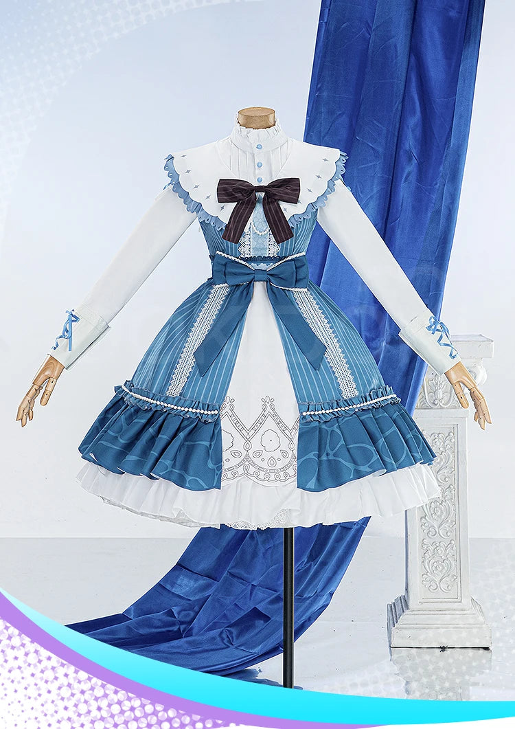 Akiyamaa Mizukii Cosplay Costume Game Cosplay DokiDoki-R Women Cute Blue Lolita Dress Costume Akiyamaa Mizukii Cosplay Christmas