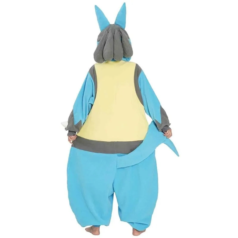 Adult Anime Cosplay Costume XLSize Lucario Onesies Kigurumi Pajamas Fleece Pijama Christmas Halloween Party Pyjama Outfit Gift
