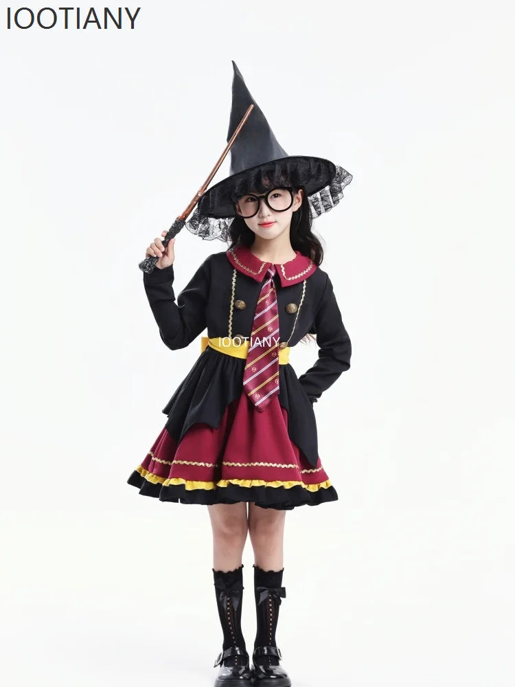 Girls Lolita Princess Dress Movie Magician Role Play Halloween Carnival Party Birthday Dress Stage Role Play Costume New 2025