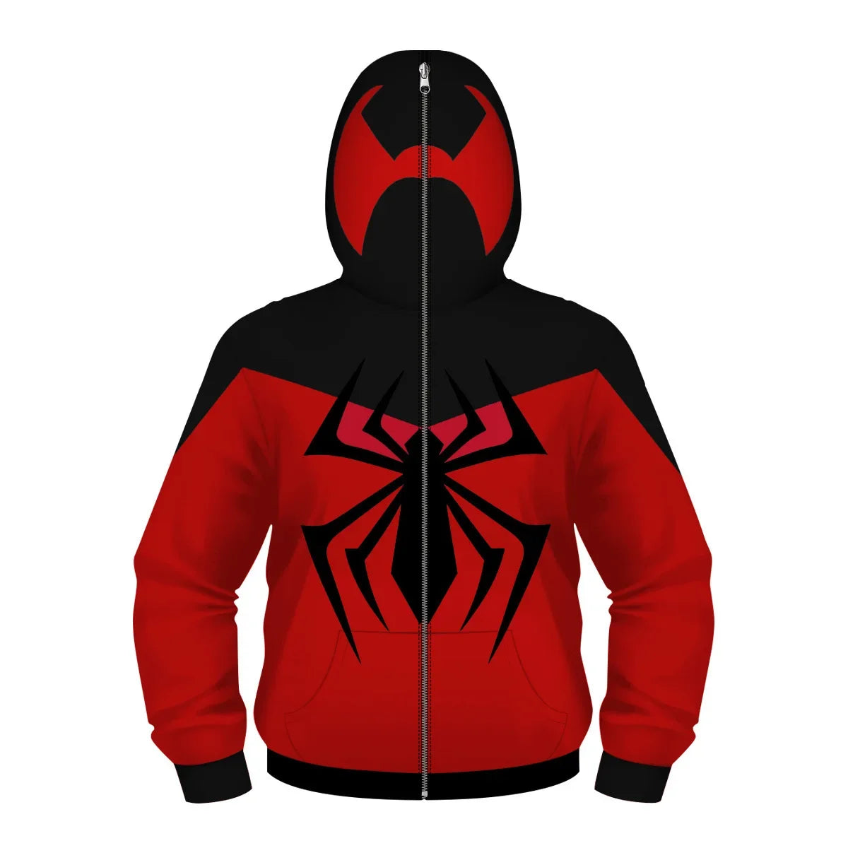Anime Spiderman /Iron Man Full Zipper Hoodies Cosplay Costume Kids Boys Girls Superhero Cartoon Print Hooded Sweatshirts Outwear