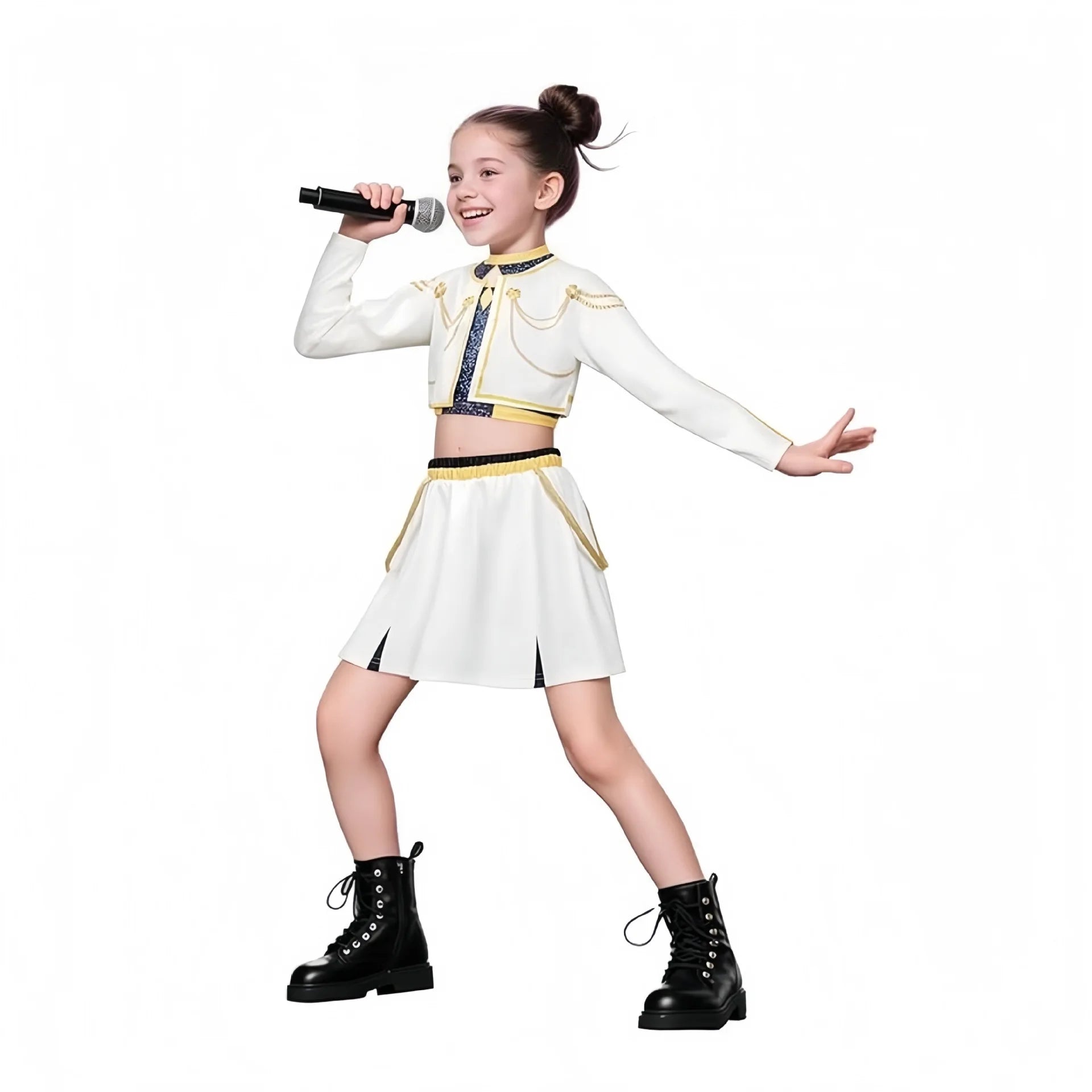 2025 Movie Rumi Mira Zoey White Cosplay Costume for Girl Halloween Carnival K-Pop Hunters Girl Group Idol Print Dress Up Outfit