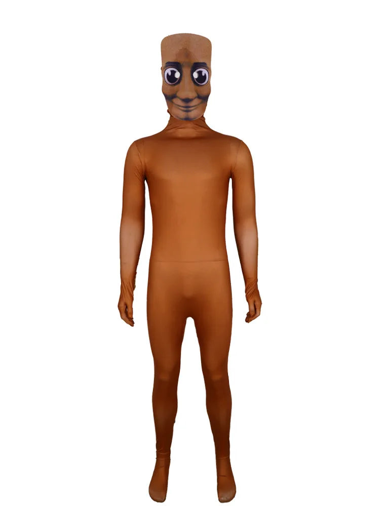 Game Tung Tung Tung Sahur Cosplay Bodysuit Kids Adults Italian Brain Character Halloween Costume Stage Performance Jumpsuit Mask