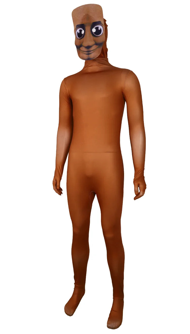 Game Tung Tung Tung Sahur Cosplay Bodysuit Kids Adults Italian Brain Character Halloween Costume Stage Performance Jumpsuit Mask