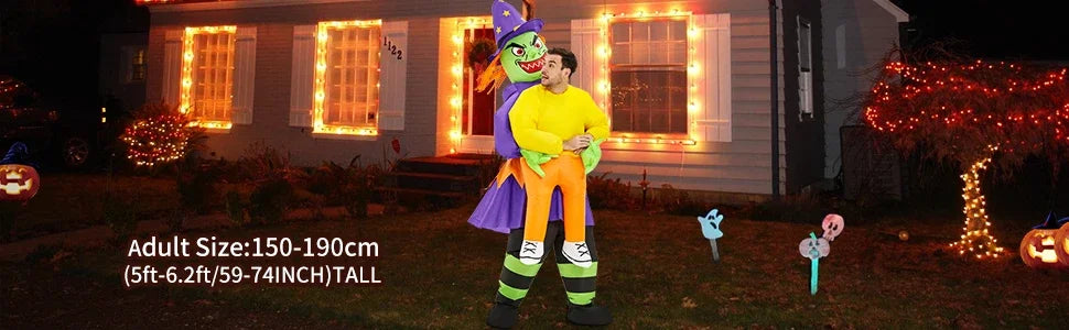Adult Scary Ghost Evil Witch Inflatable Costume Purim Halloween Anime Cosplay Costumes Role Play Carnival Party Dress Suits