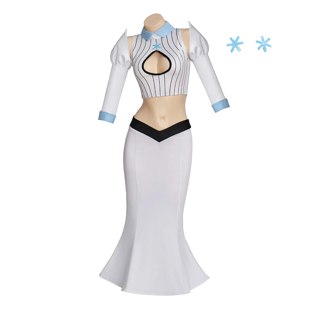Anime Cos Princess Role Play Hollow Costume Sexy Sleeves White Shirt Suit Comic Exhibition Performance Stage Costume