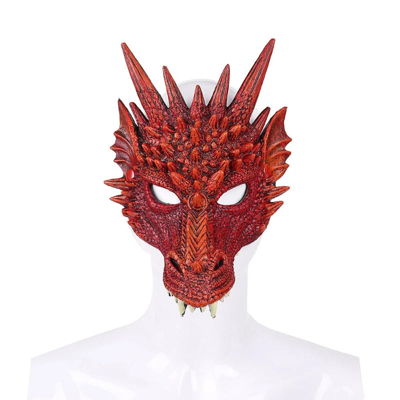 2025 Halloween Dragon Mask PU Foaming 3D Animal Dragon Halloween Carnival Party Cosplay Dragon Scary Mask Monster Mask