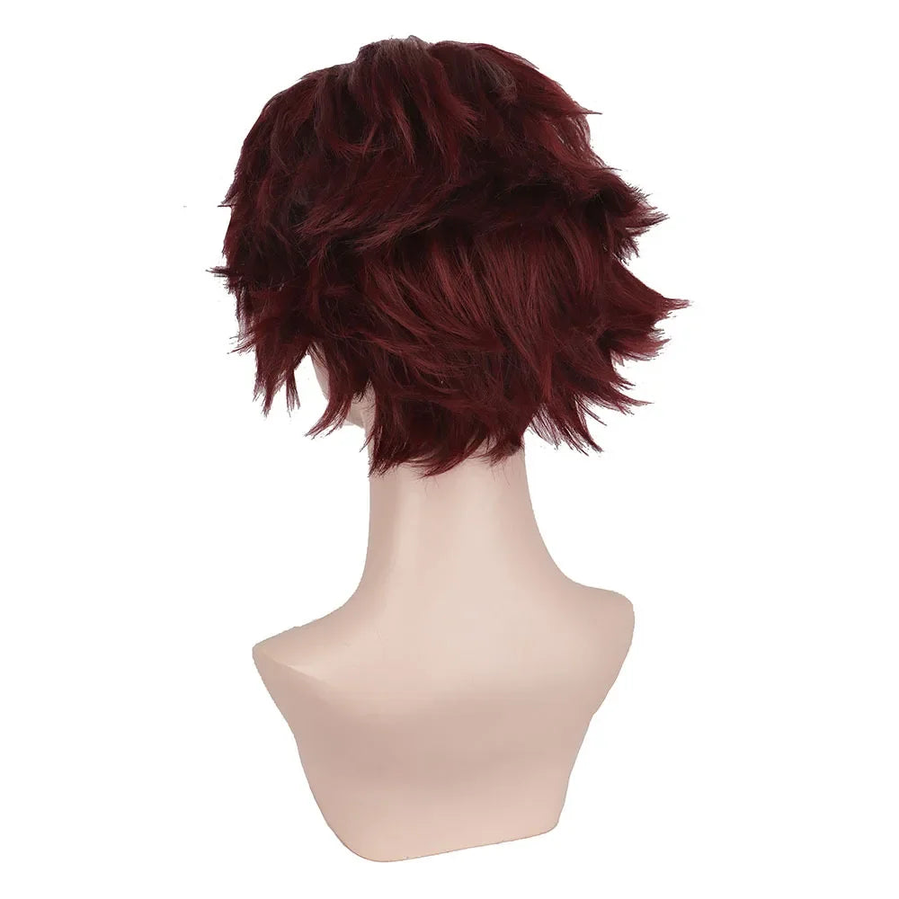Anime Demon Slayer Kamado Tanjirou Cosplay Costume Kimetsu No Yaiba Cartoon Costume Sutis Wigs Halloween for Kids Adult CosParty