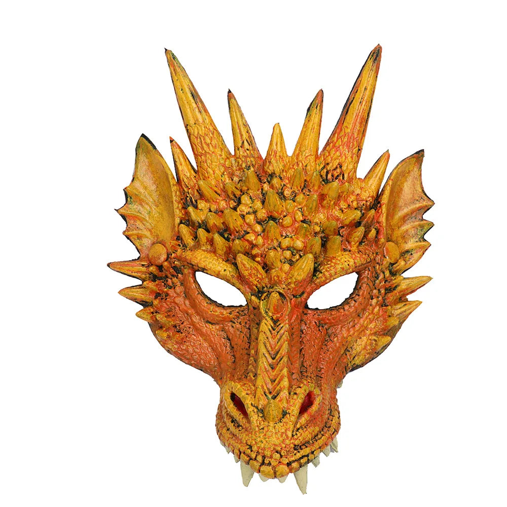 2025 Halloween Dragon Mask PU Foaming 3D Animal Dragon Halloween Carnival Party Cosplay Dragon Scary Mask Monster Mask