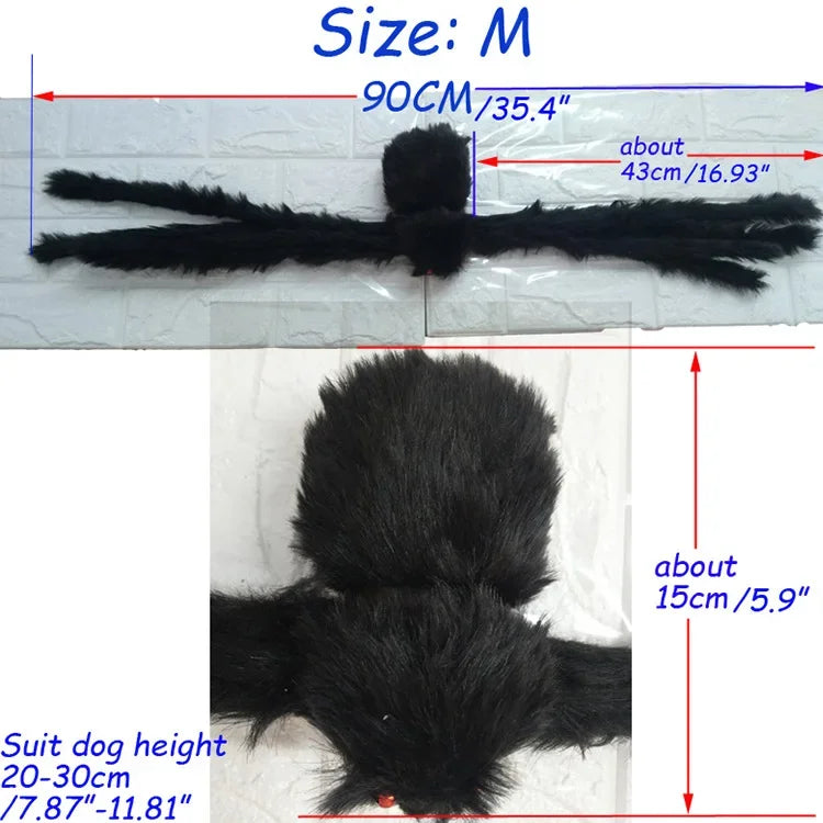 XS-XXL Black Spider Animals Cos for Dogs Halloween Cosplay Funny Scary Pets Purim Costumes Spider Cosplay Costume Party Props