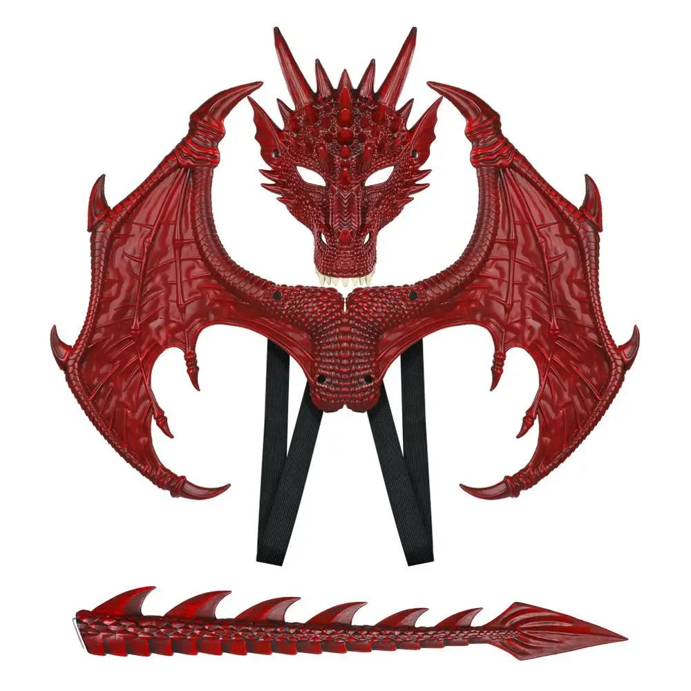 Cosplay Dragon Wing Tail Mask Set Role Playing Anime Halloween Ultra Light Dragon Set Dress Up Animal Halloween Costumes Party