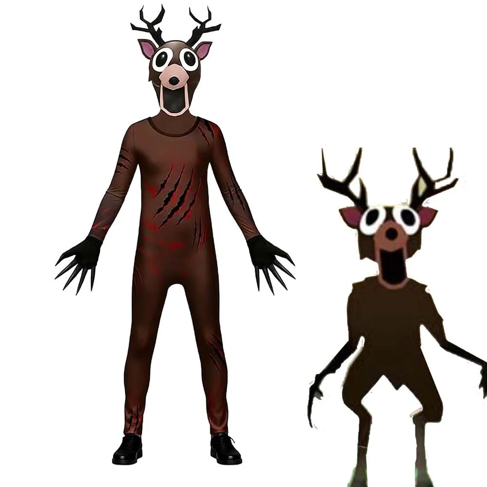 99 Nights In The Forest Deer costume Fnaf Horriable Halloween Costume for Kid Nightmare Reindeer Christmas Gift