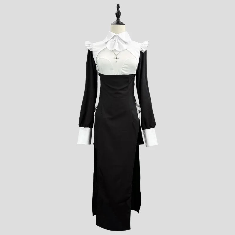 Cosplay Nun Costume Sexy Cross Dressing Nurse Costume Niche Halloween Maid Plus Size Tight Fitting Robe Internet Famous Style