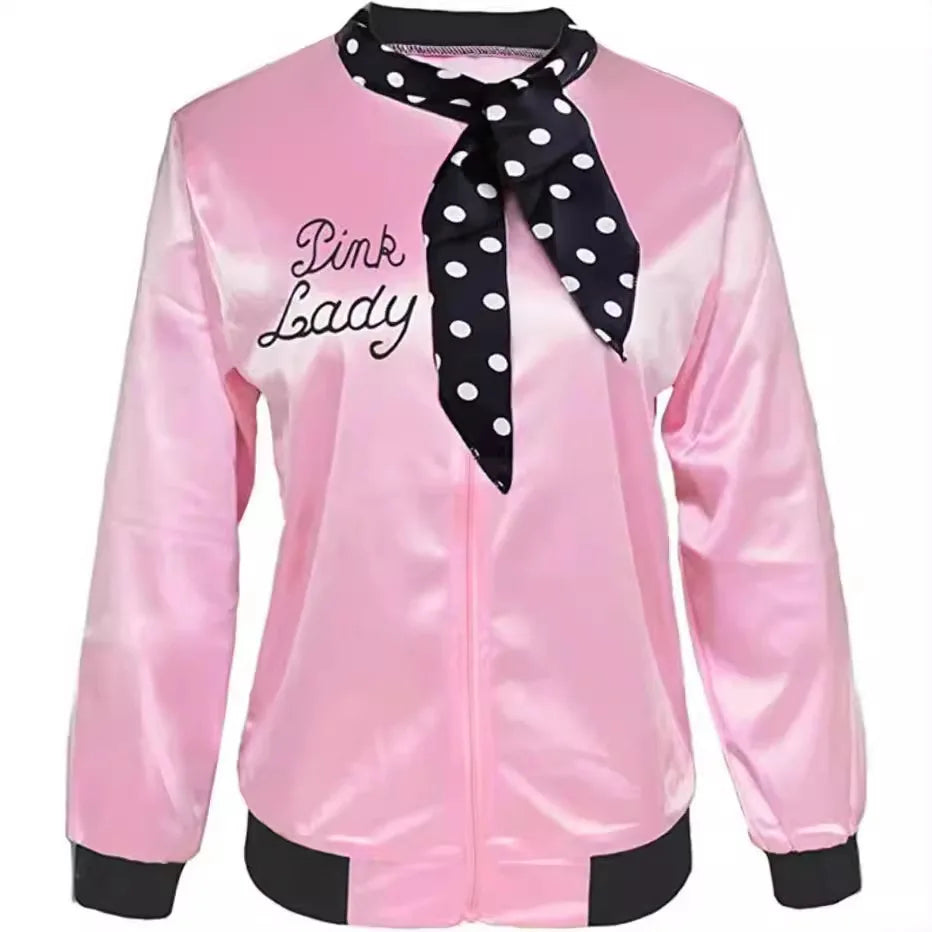 1950s Pink Lady Retro 50s Jacket Halloween Christmas Cosplay Costume Carnival Party Women Fancy Grease 50s Poodle Modern Coat