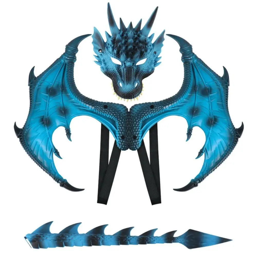 Cosplay Dragon Wing Tail Mask Set Role Playing Anime Halloween Ultra Light Dragon Set Dress Up Animal Halloween Costumes Party