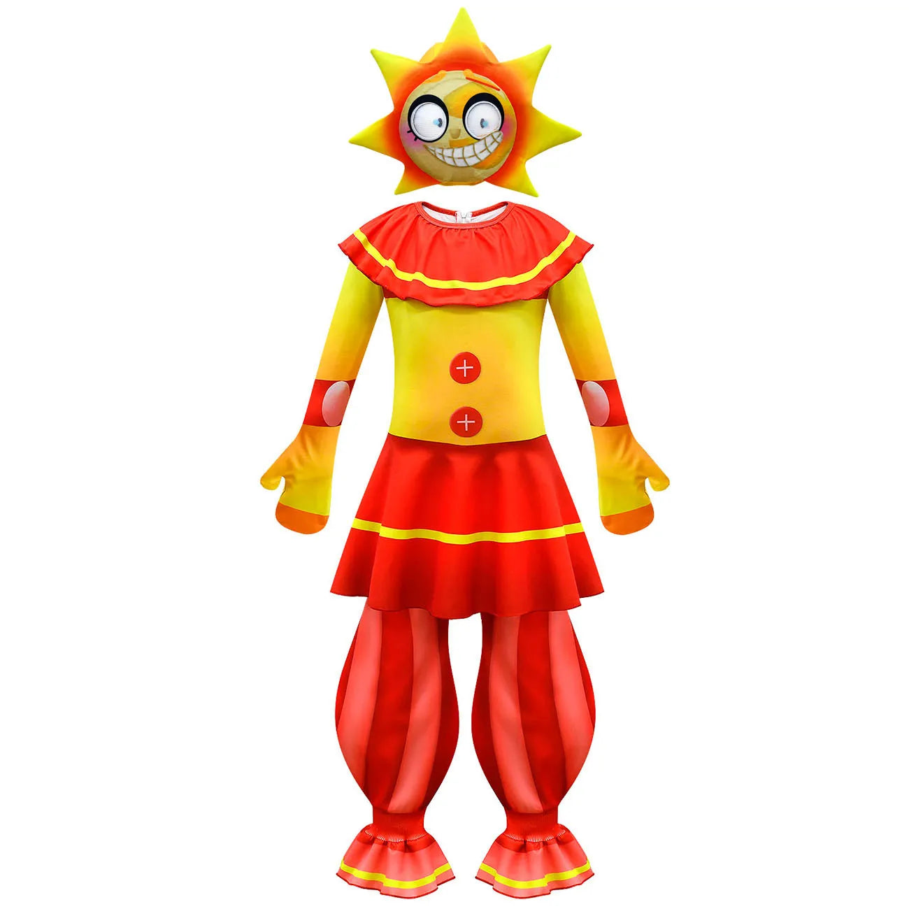 Anime Sundrop FNAF Sun clown Cosplay Clothing Boys Girls Bodysuit With mask Carnival Party Jumpsuit Halloween Costumes for Kids