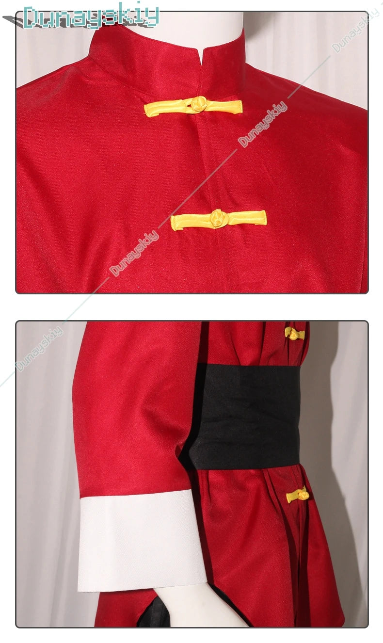 Anime Ranma 1/2 Tendou Akane Cosplay Costume Chinese Style Red Uniform Halloween Carnival Party Suit Men Women Role Play Outfits