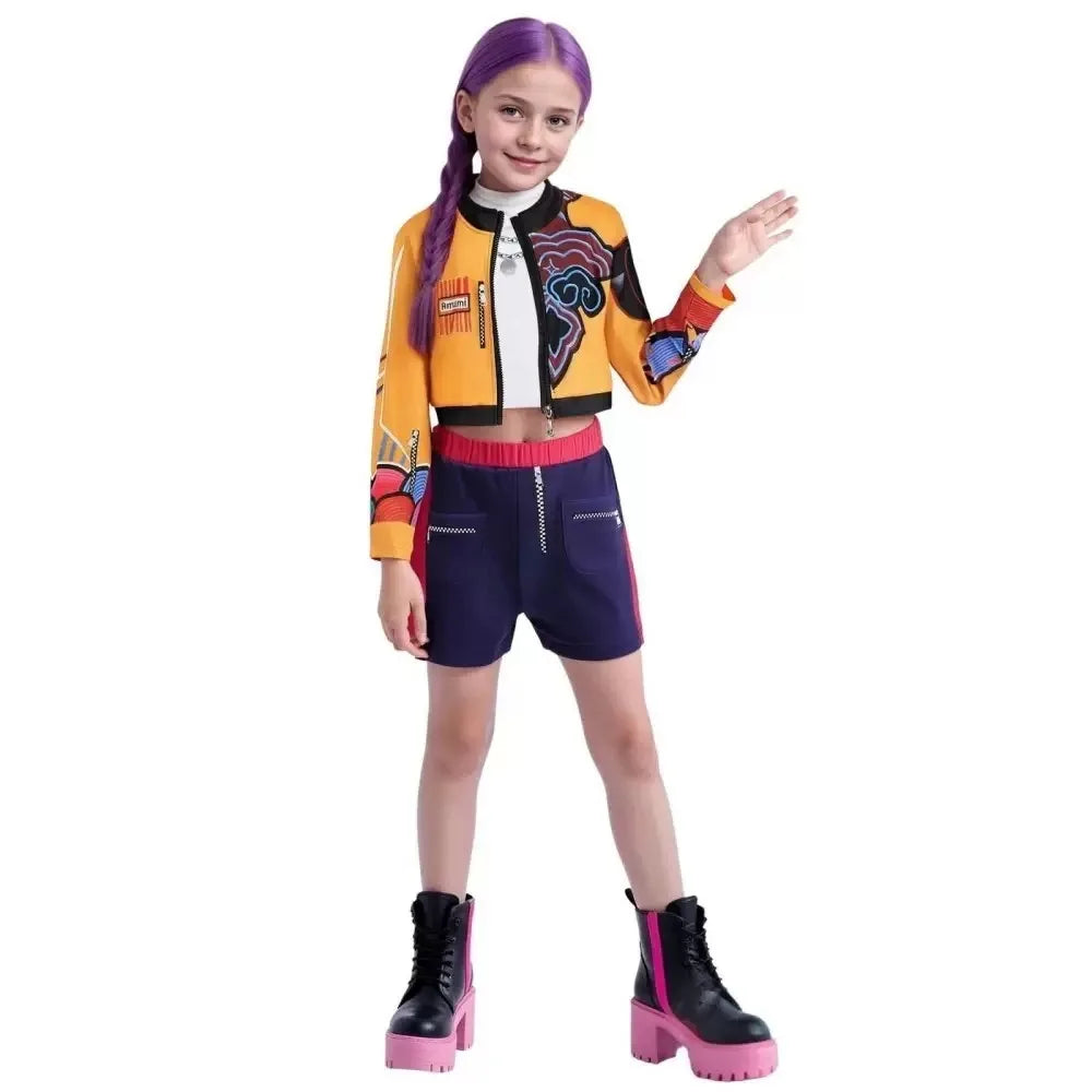 K-POP Demon Hunters Cosplay Costume For Girls Zoey Rumi Mira Kids Halloween Costume  Party Outfit Anime Roleplay Clothing