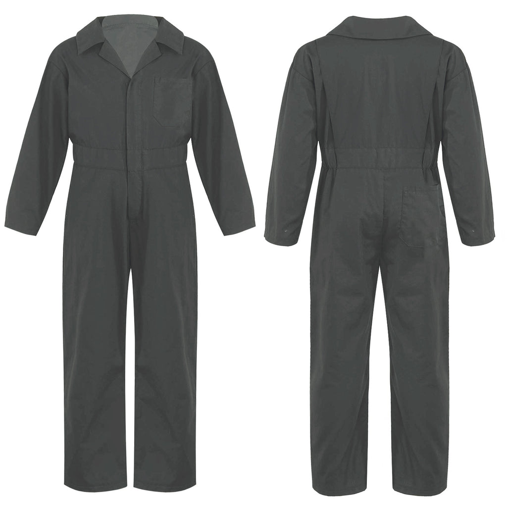 Boys Coverall Costume Mechanic Jumpsuit Flightsuit Boiler Suit Long Sleeve Cargo Overalls for Theme Party halloween Cosplay