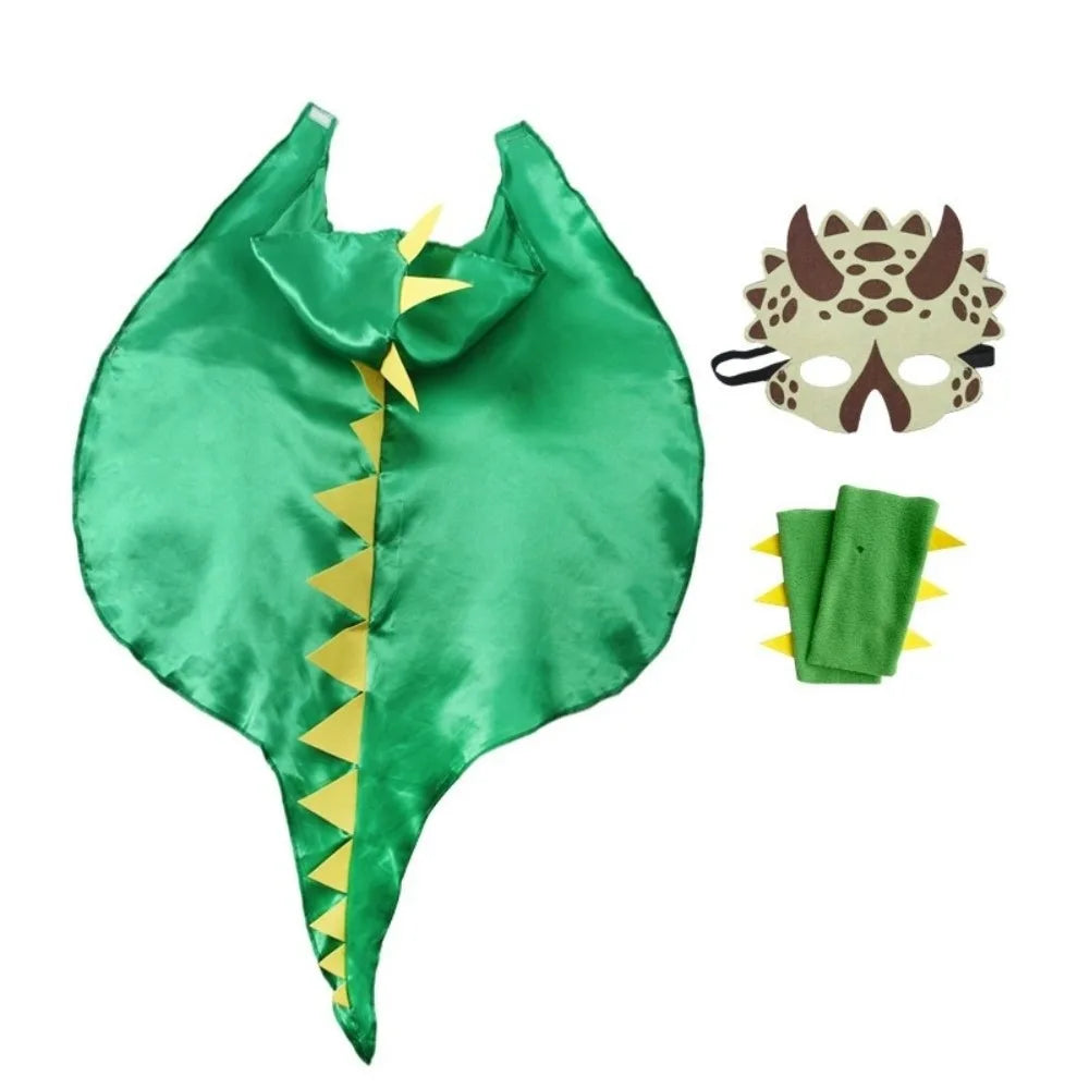 Fancy Mask Dragon Cloak Golves Cosplay Costumes Halloween Costume Hooded Cape Dinosaur Costume Outdoor