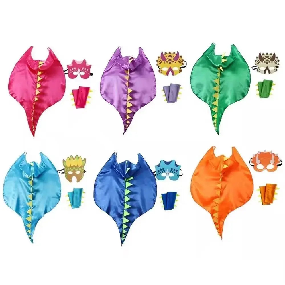 Fancy Mask Dragon Cloak Golves Cosplay Costumes Halloween Costume Hooded Cape Dinosaur Costume Outdoor