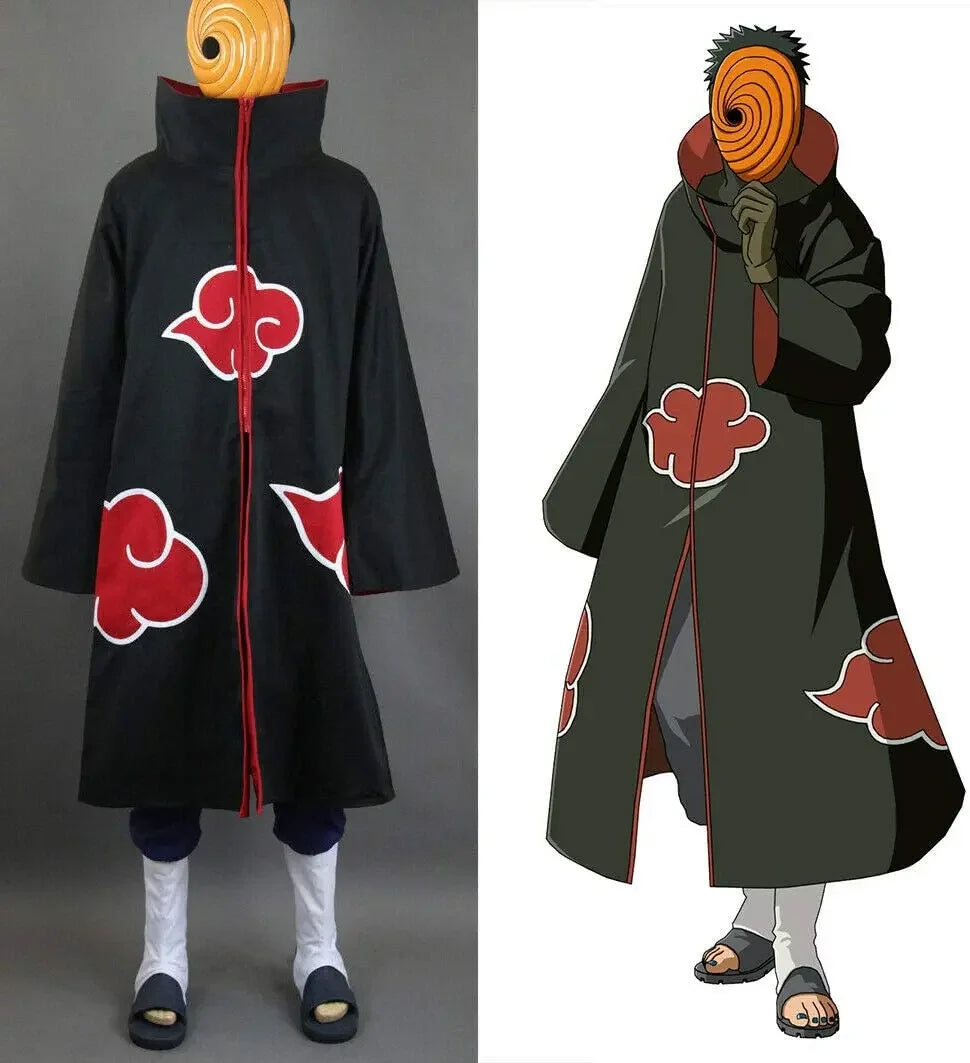 4 Pcs Naruto Costume Akatsuki Cloak Cosplay Sasuke Uchiha Cape Cosplay Itachi Clothing Cosplay costume 2pcs/Pair Colored Lenses