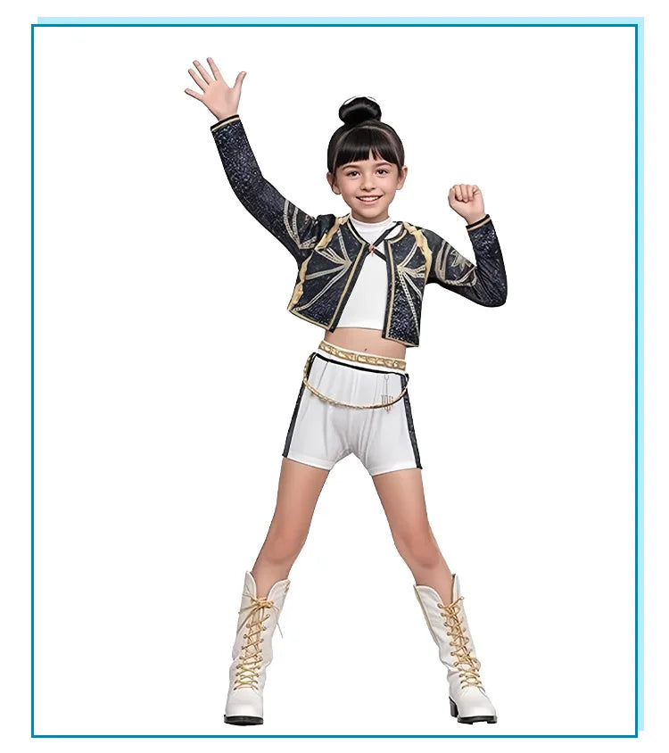 2025 Movie Rumi Mira Zoey White Cosplay Costume for Girl Halloween Carnival K-Pop Hunters Girl Group Idol Print Dress Up Outfit