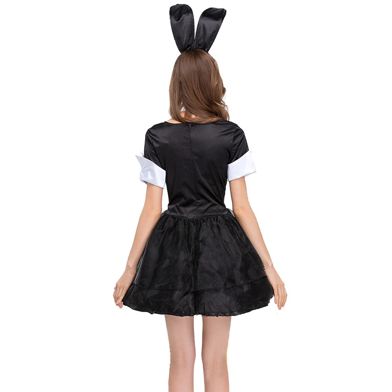 Carnival Halloween Lady Sexy Pink Bunny Girl Costume Lovely Tulle Tuxedo Rabbit Disfraz Cosplay Fancy Party Dress