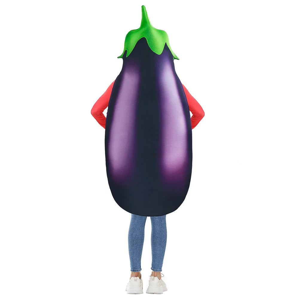 Adult Cosplay Costume Digital Print Eggplant Stage Vegetable Halloween Party Outfit Stage Performance Costume