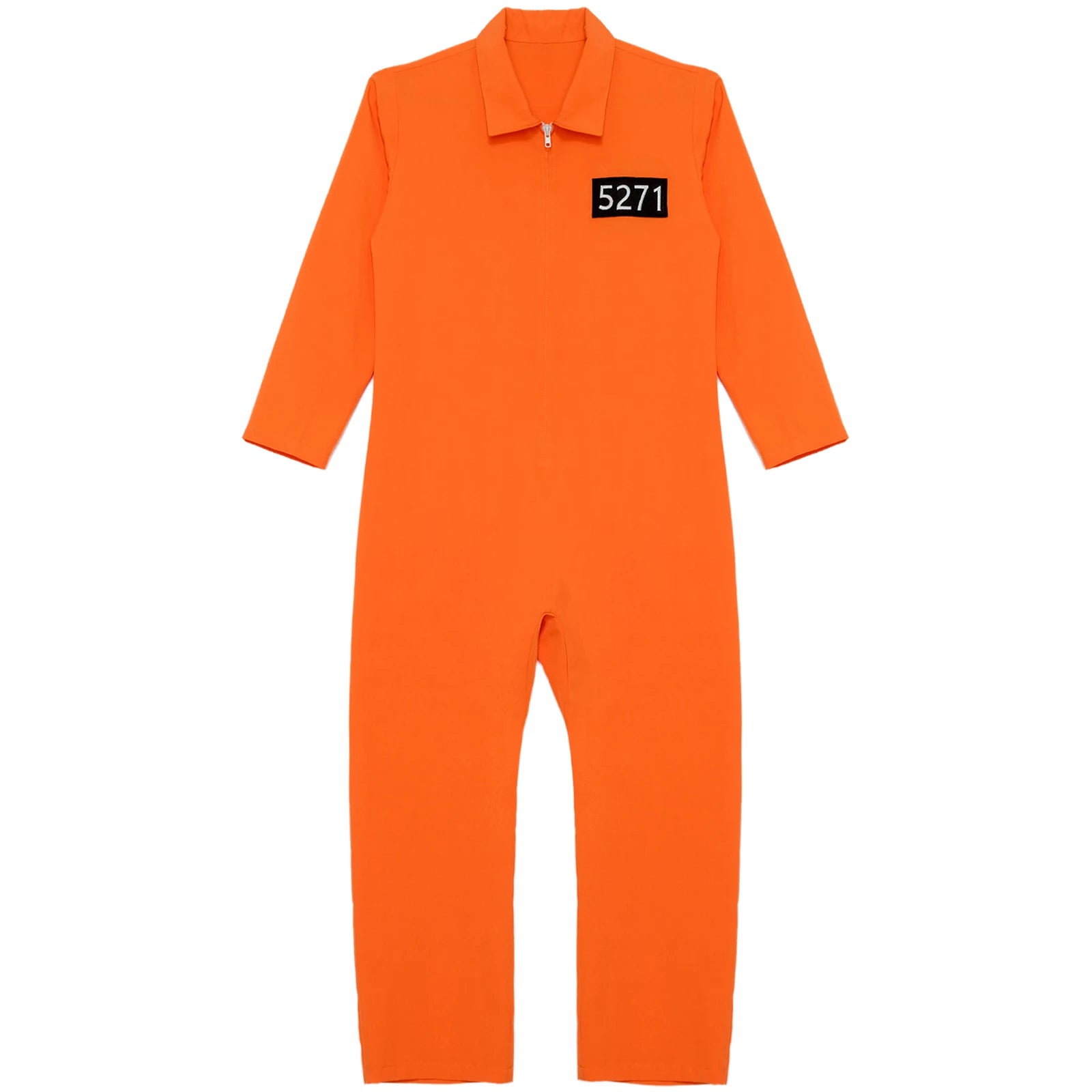 Boys Girls Prisoner Cosplay Costume Halloween Orange Jailbird Inmate Jumpsuit One Piece Full Body Suit Prison Overalls Uniform