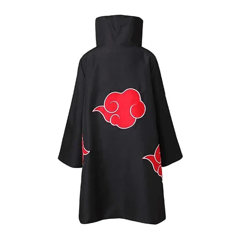 4 Pcs Naruto Costume Akatsuki Cloak Cosplay Sasuke Uchiha Cape Cosplay Itachi Clothing Cosplay costume 2pcs/Pair Colored Lenses