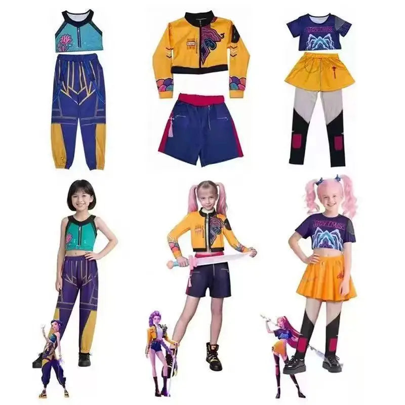 K-POP Demon Hunters Cosplay Costume For Girls Zoey Rumi Mira Kids Halloween Costume  Party Outfit Anime Roleplay Clothing