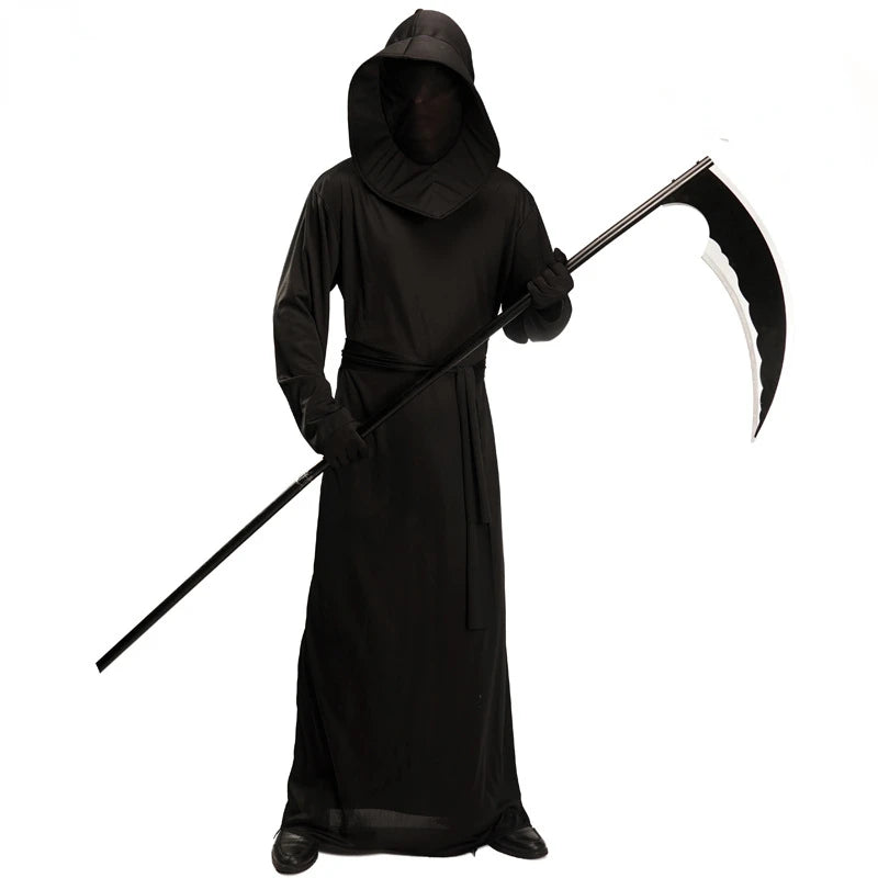 Halloween Cosplay Costume Black Devil Cape Headgear Death Robe Men Women Party Props Stage Show Accessories