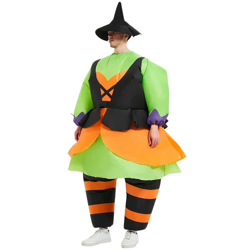 Adult Scary Ghost Evil Witch Inflatable Costume Purim Halloween Anime Cosplay Costumes Role Play Carnival Party Dress Suits