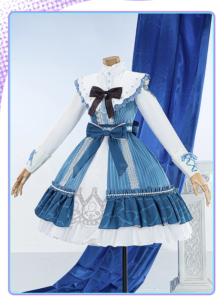 Akiyamaa Mizukii Cosplay Costume Game Cosplay DokiDoki-R Women Cute Blue Lolita Dress Costume Akiyamaa Mizukii Cosplay Christmas
