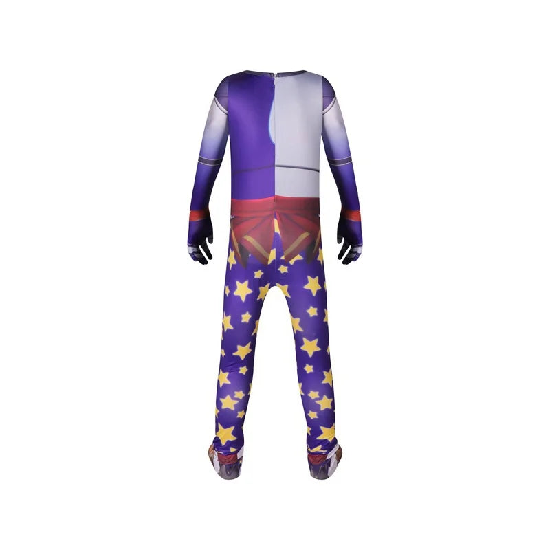 Anime Sundrop FNAF Sun clown Cosplay Clothing Boys Girls Bodysuit With mask Carnival Party Jumpsuit Halloween Costumes for Kids