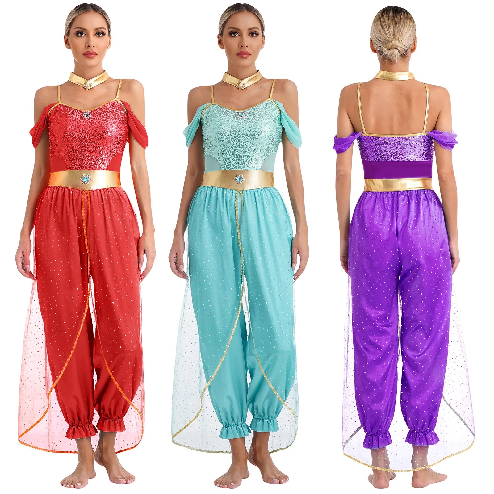Festival Arabian Princess Costumes Indian Dance Embroider Bollywood Jasmines Costume Party Halloween Cosplay Jasmines Outfit