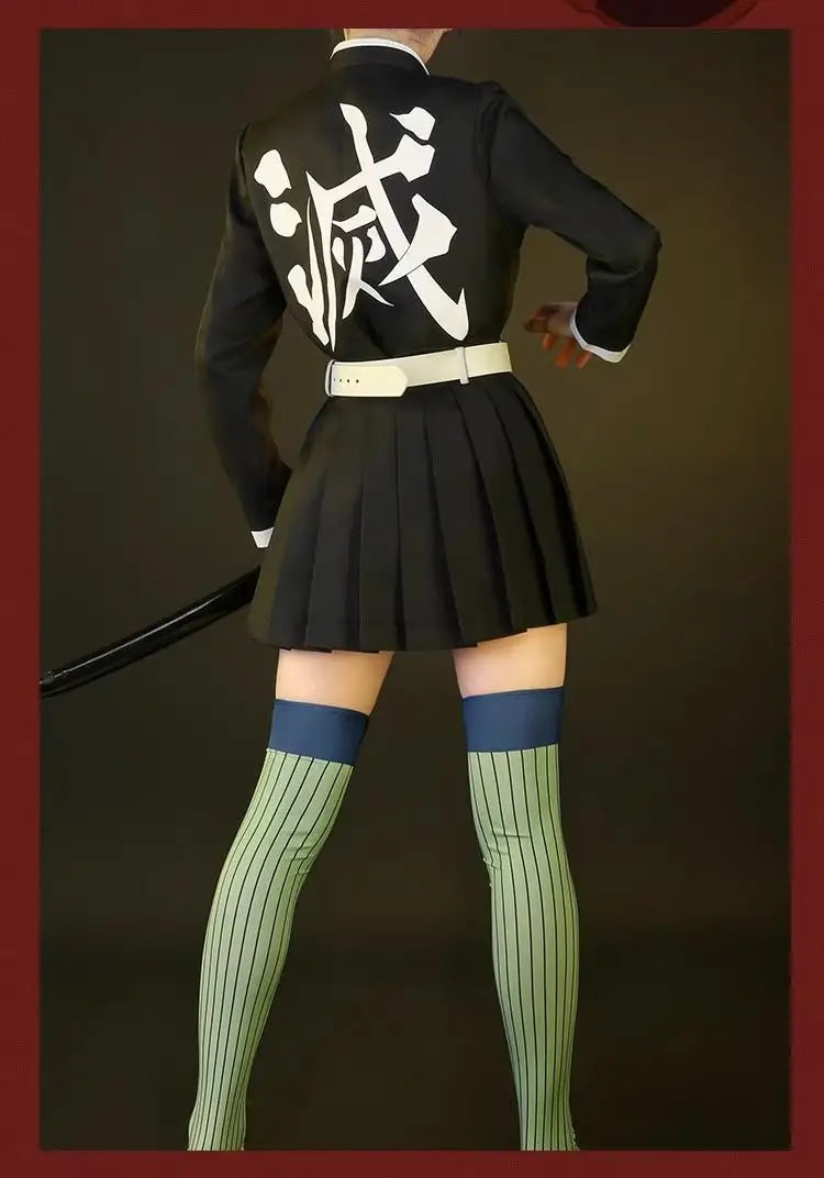 Anime Demon Slayers Kimetsu No Yaiba Kanroji Mitsuri Cosplay Costumes Kisatsutai Love Women Sexy Skirt Uniform Wig Halloween