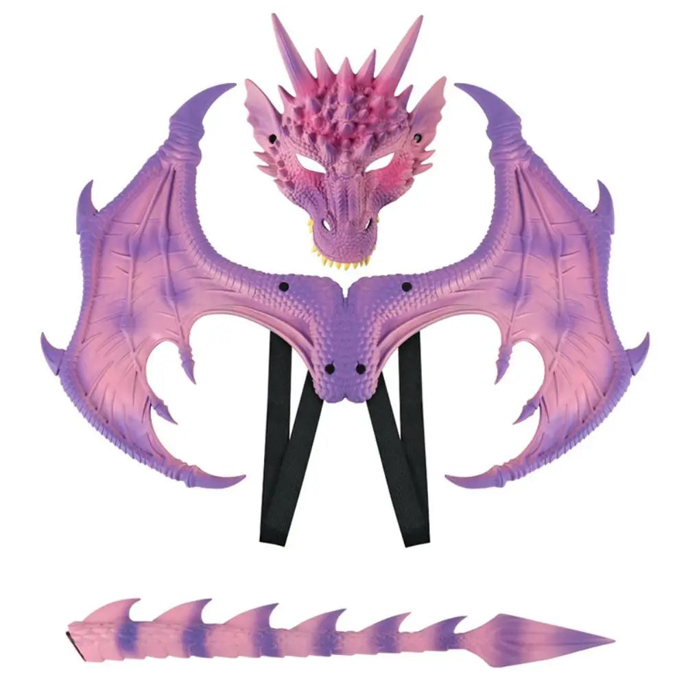 Cosplay Dragon Wing Tail Mask Set Role Playing Anime Halloween Ultra Light Dragon Set Dress Up Animal Halloween Costumes Party