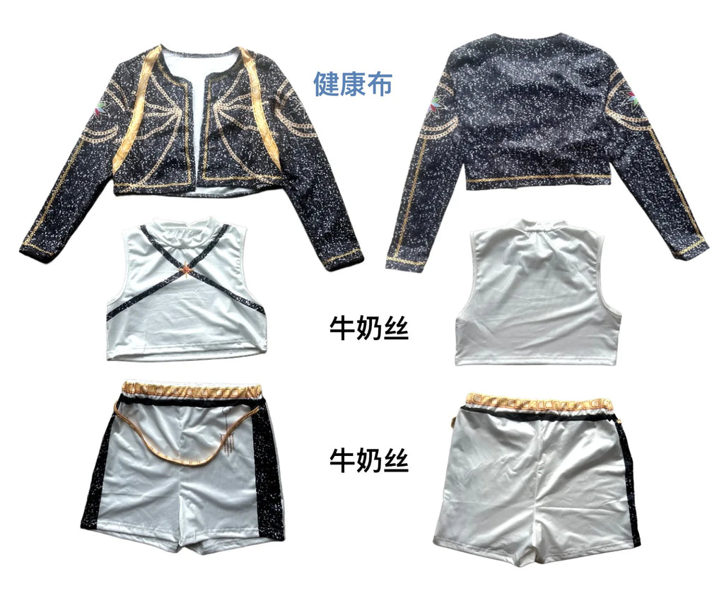 Children's Skirt Sets Kpop Demon Hunters Girls Halloween Christmas Party Rumi Carnival Cosplay Costume Suits Balloon Sword Free