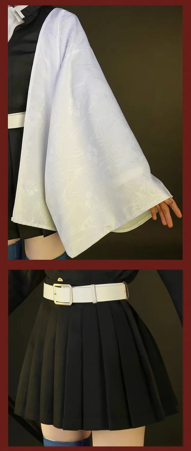 Anime Demon Slayers Kimetsu No Yaiba Kanroji Mitsuri Cosplay Costumes Kisatsutai Love Women Sexy Skirt Uniform Wig Halloween