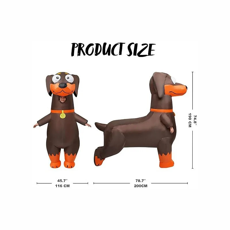 Adult Halloween inflatable costume Dachshund full body inflatable costume suitable for Halloween animal cosplay theme party
